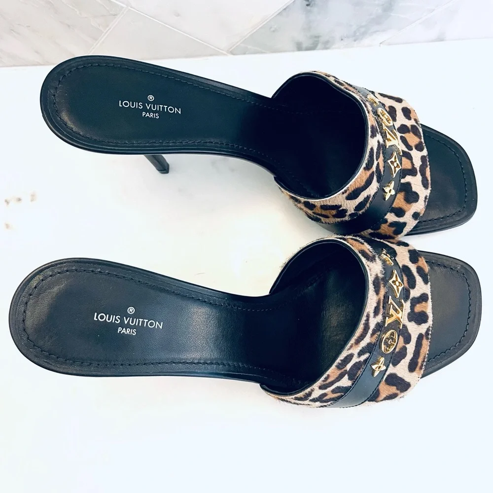 NWT RARE AUTHENTIC LOUIS VUITTON LEOPARD REVIVAL MULE FULL SET - Picture 3 of 8